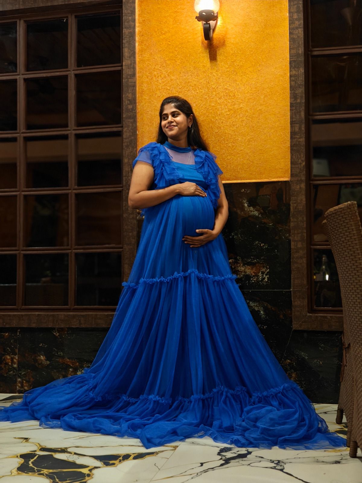 Royal Blue Netted RentalGown