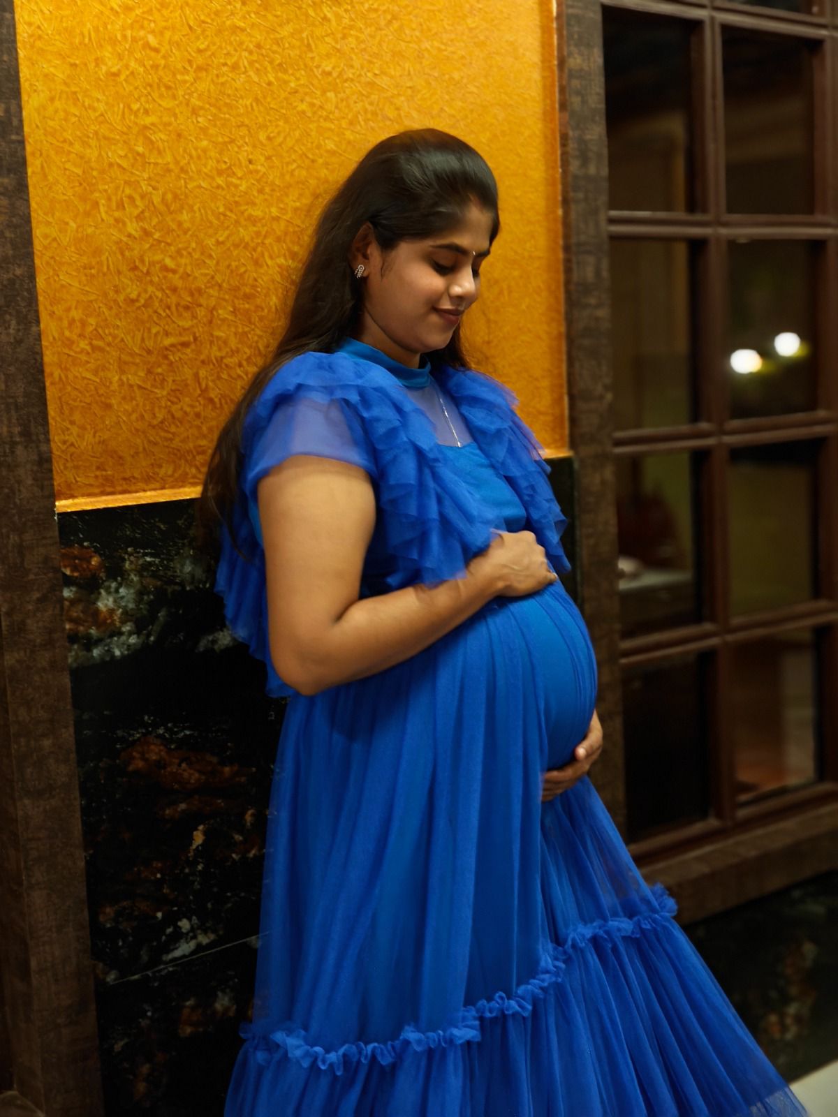 Royal Blue Netted RentalGown