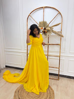 Yellow Long Tail Rental Gown