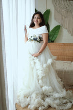 White Ruffled RentalGown
